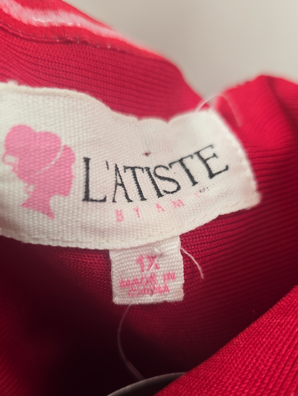 L'ATISTE Red Ruched Mini Dress with Tulle Shoulder Bows - Picture 3 of 9